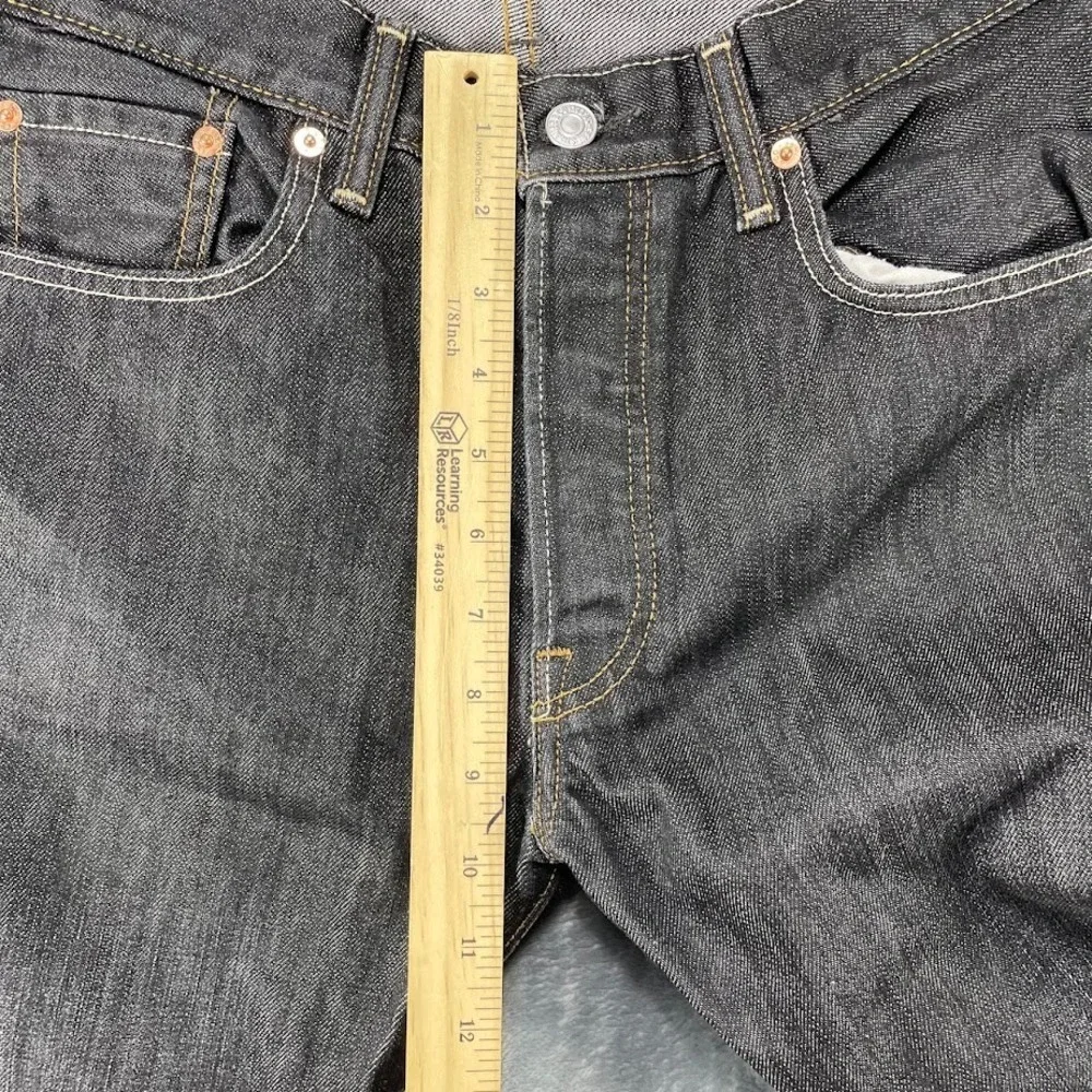 Levis 501 Original Fit Jeans Mens 30x34 Faded Black Straight Leg Button Fly